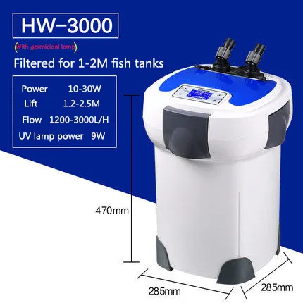 3000L/h SUNSUN HW-3000 ЖК-дисплей Дисплей 4-х ступенчатый преобразования частоты внешний фильтр Аквариум Фильтр барабана баррель mute чистой воды - Цвет: HW-3000