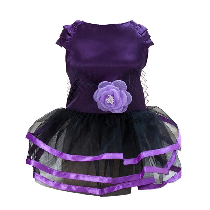 Пачка кружева свадебное платье собаки классический торт платье для собаки питомец принцесса Appreal одежда лето осень - Цвет: Фиолетовый