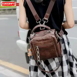 BJYL 2018 Новый Для женщин небольшой рюкзак натуральная кожа женская сумка ретро модные тенденции посылка Диагональ рюкзаки