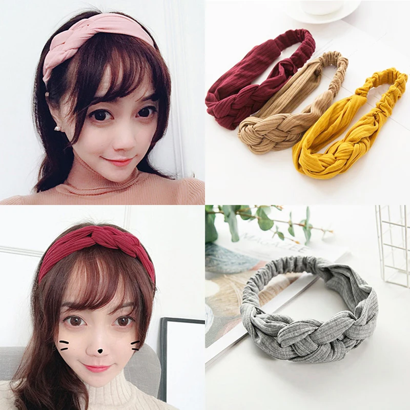 

Hot Chinese Knot Cross Cotton Headband Fashion Headwear Multicolor Hair Decoration Accessories For Women Gifts