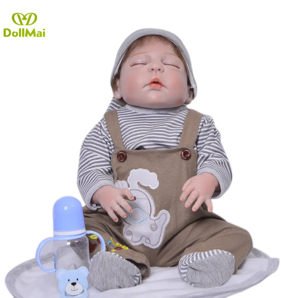 Boneca Bebes Reborn 23 57cm Full Silicone Vinyl Reborn Baby Boy