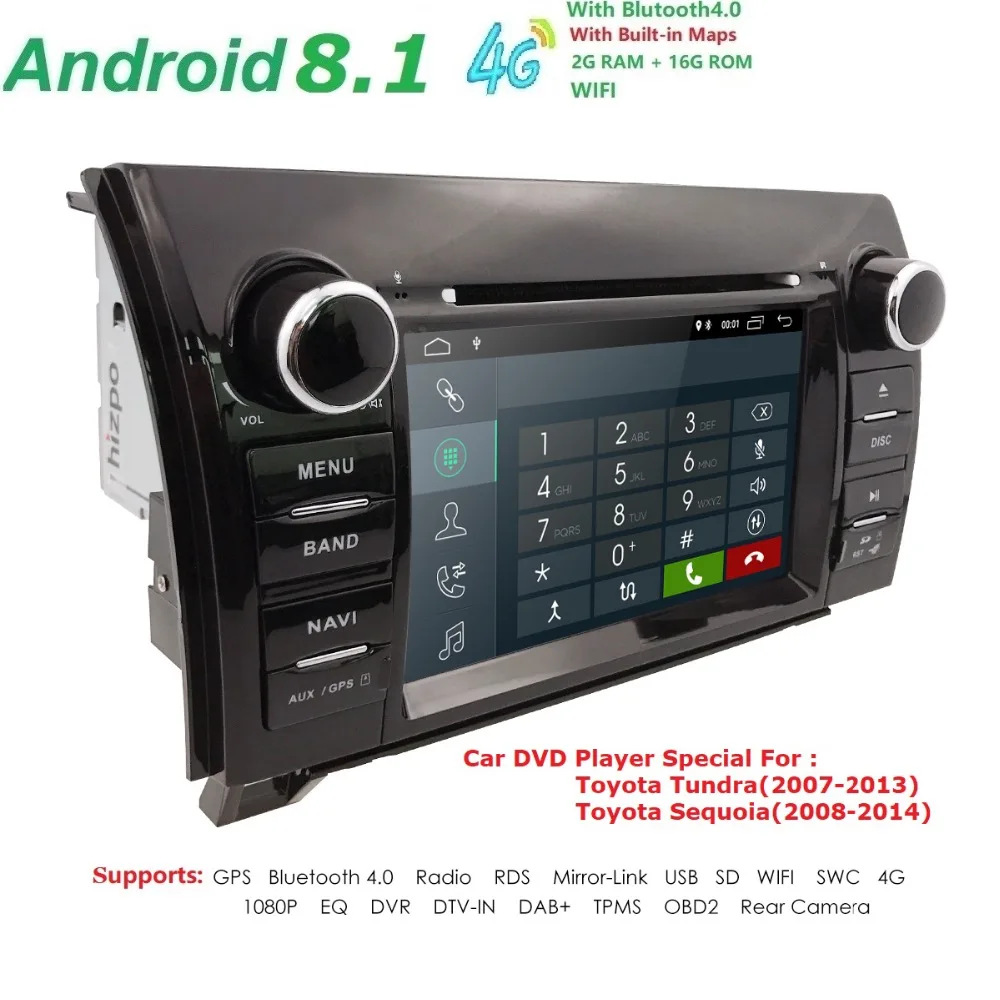 Best Autoradio 2 din  Android 8.1 Multimedia Car DVD Player for Toyota Tundra Sequoia 2007 2008 2009 2010 2011 2012  2013 Stereo WIFI 3