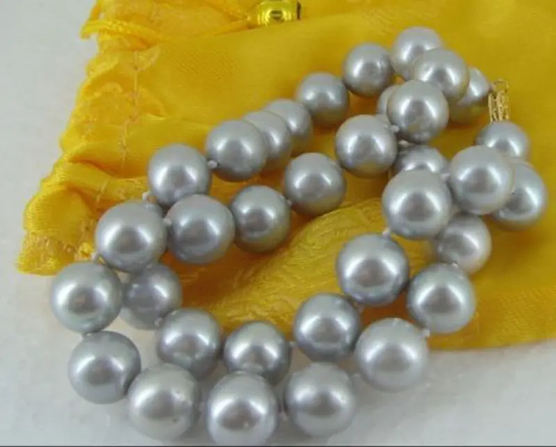 

Free Shipping>>new hot 18 INCHES 10-11MM AUSTRALIAN SOUTH SEA SILVER GREY PEARL NECKLACE 2017