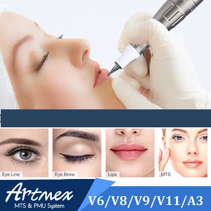 Agulha para v8 Artmex Dr. Caneta a3 Maquiagem Permanente Máquina Tatuagem Agulha Cartucho r1 r3 r5 f5 f7 Agulhas Pmu 50 Pçs v6 v3 11 50 pçs artmex agulha para v8 v6