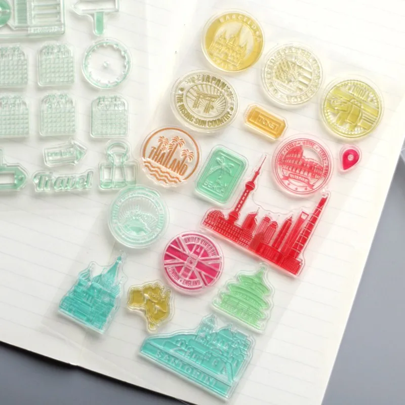 

Travel life series transparent silicone stamp, diy Handmade Scrapbook Photo Album diary decor students soft Stamps