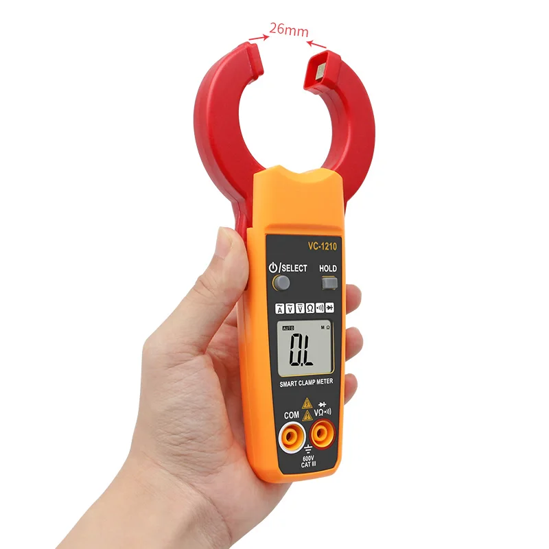 

VC-1210 Auto Range Pocket Digital Clamp Meter AC / DC Current and Voltage Ampere Ohm Tester Ammeter Multimeter Electrician Tool