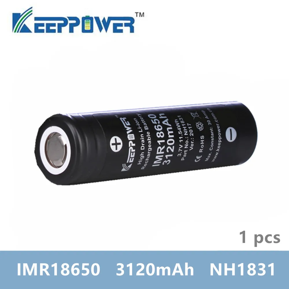 Литийионная аккумуляторная батарея Keeppower 30 А 3 7 в IMR18650 3120 мА · ч IMR 18650 NH1831 1 шт. |