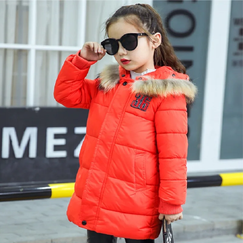 

Winter girl's down jacket baby girl's outwear children's winter clothing kids parkas warm clothing fit for 100cm to 150cm 896
