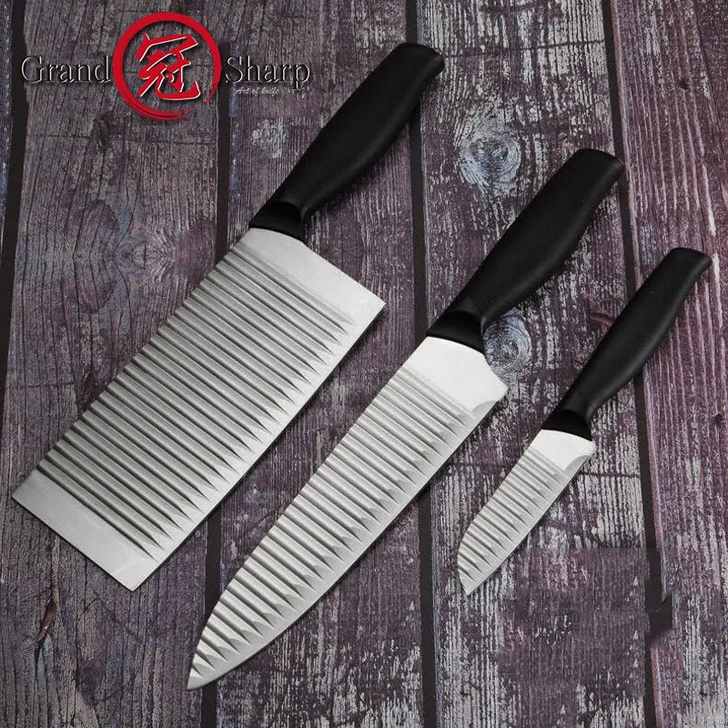 

3 Pcs Kitchen Knife Sets Chef Cleaver Paring Knife Stainless Steel Potato Peeler Cabbage Slicer Knives Cutting Tools Gadgets