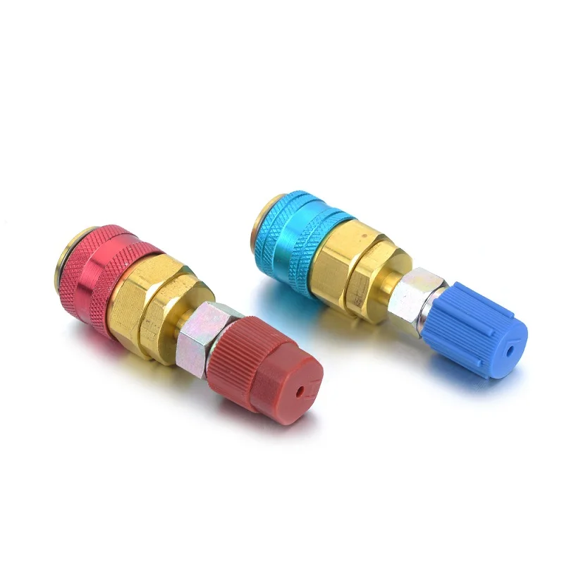 2 Pcs AC R134a Quick Connector Adapter Coupler Car Auto Air