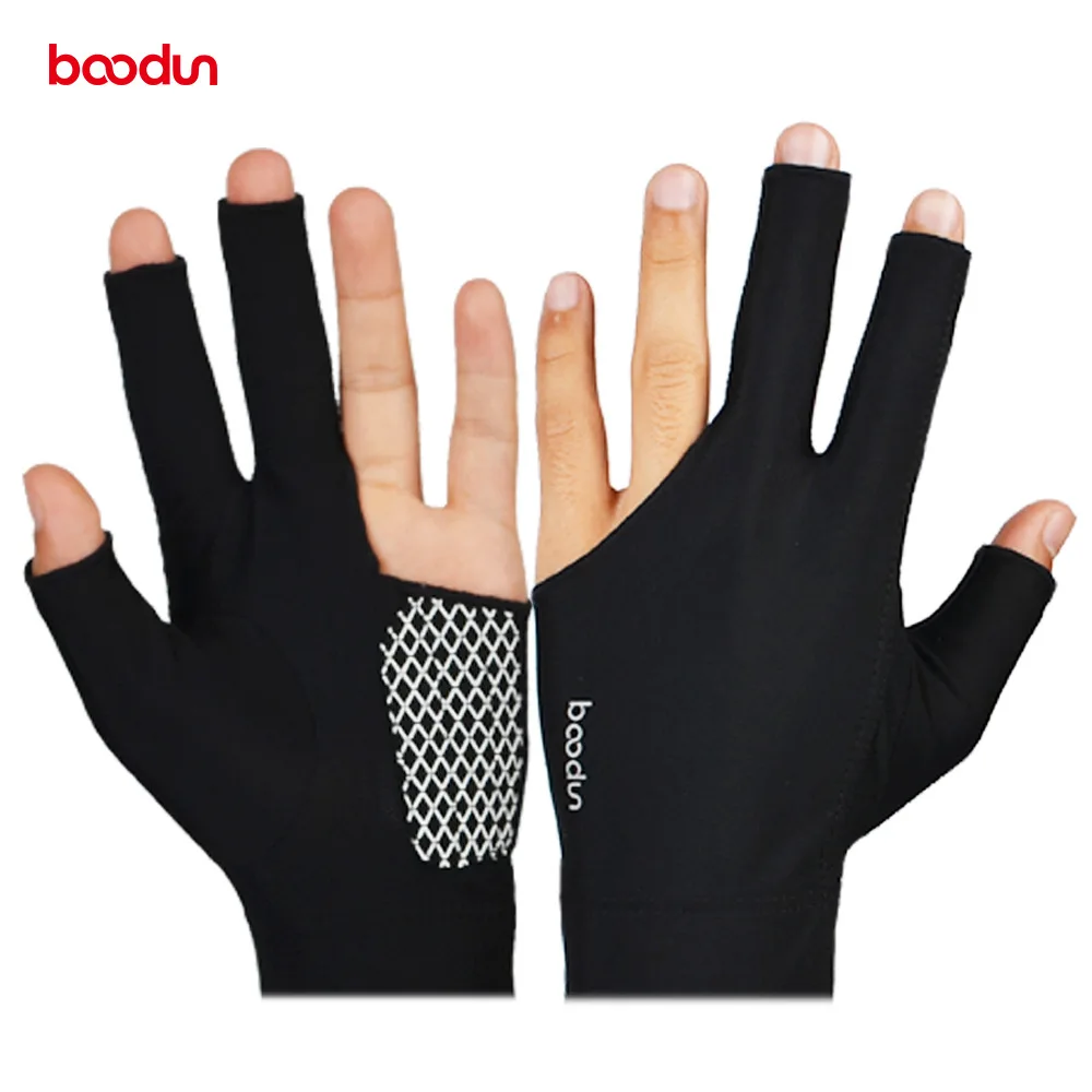 1 Piece BOODUN Three Finger Fingless Billiards Gloves Pool Cue Gloves