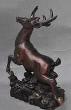 Christmas gifts china fengshui bronze wealth money coin yuanbao animal Sika deer lucky statue Halloween