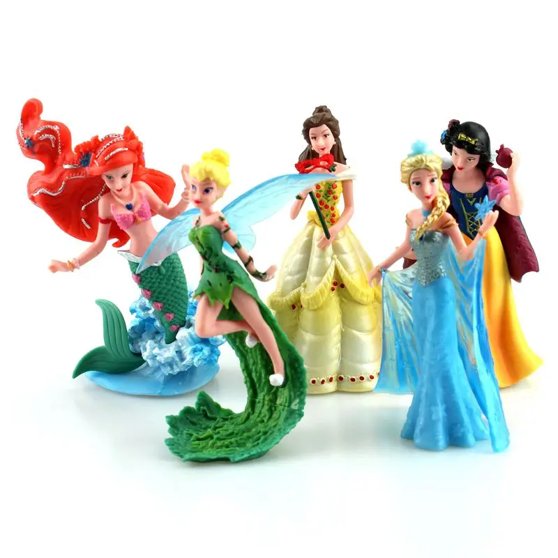 Disney 5Pcs/Set 10-12cm High Quality Pvc Action Figures Cute Cartoon Mini Princess Frozen Elsa Mermaid Toys Models Girls Gifts Disney 5Pcs/Set 10-12cm High Quality Pvc Action Figures Cute Cartoon Mini Princess Frozen Elsa Mermaid Toys Models Girls Gifts