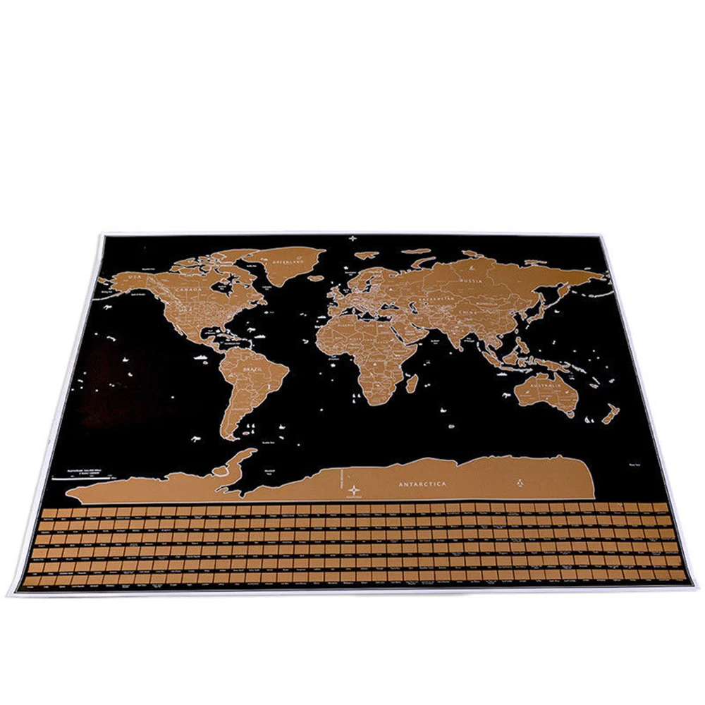 

Scratch off Journal World Map Personalized Travel Atlas Poster with country Flags 42*30CM