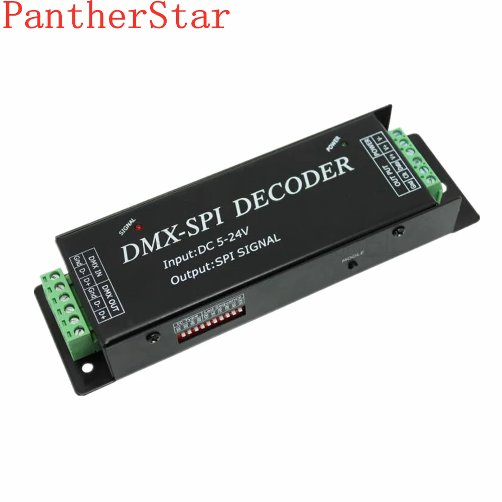 

DMX200 DC5V-24V SPI signal LED DMX512 to SPI decoder, led digital light DMX controller for 2801 6803 2812 2811ic led pixel strip