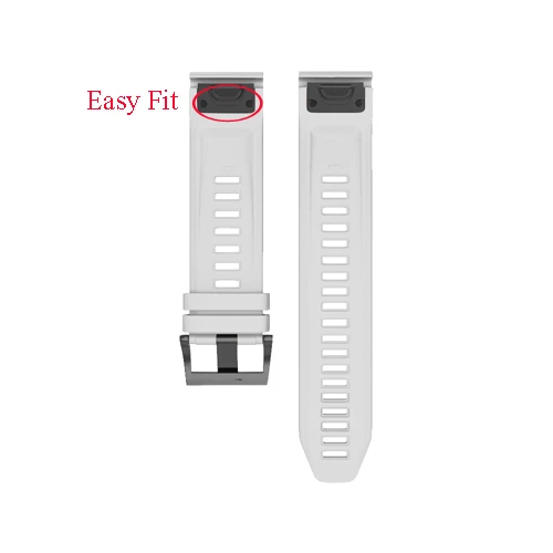 Ремешок для часов 26 22 20 мм ремешок для Garmin Fenix 5X5 5S 5X Plus 3 3HR S60 MK1 Смарт-часы быстросъемный силиконовый ремешок Easyfit - Цвет: White