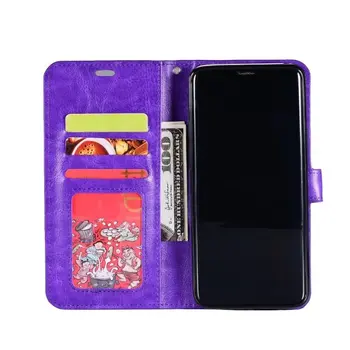 

10pcs/lot free shipping Soft TPU + PU Leather Crazy Horse Wallet Case for Samsung Galaxy S9/S9PLUS Note 9