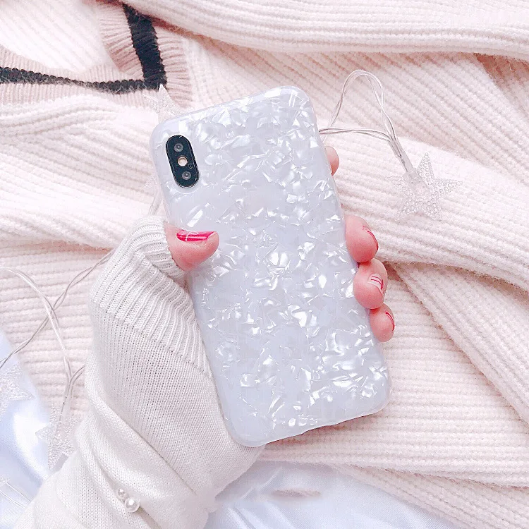 marble Phone Case For Samsung Galaxy S10 S10plus S9 S8 plus Dream Shell Pattern Cases Soft TPU Silicone for Samsung S9plus coque - Цвет: B