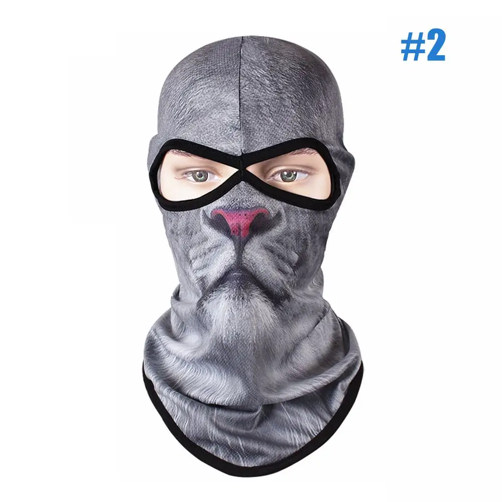 1 шт. мужские модные 3D зимние теплые Балаклавы с животными велосипедные головные уборы сноуборд Тигр вечерние Хэллоуин-шлем маска на все лицо - Цвет: 2