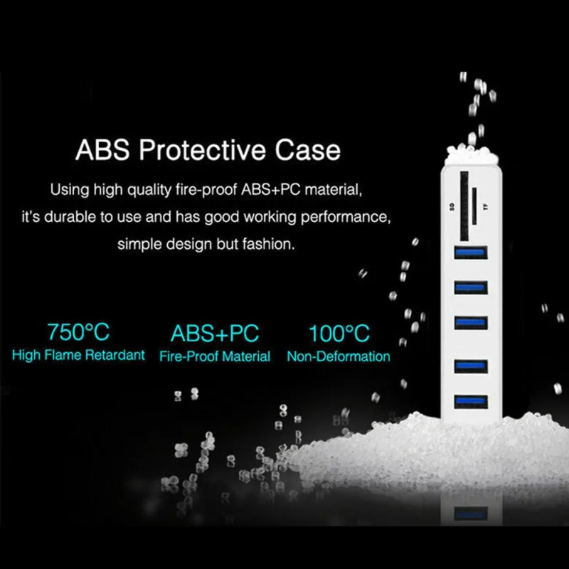 8 портов USB2.0 концентратор адаптер 6 usb портов + SD TF карт памяти разветвитель до 480 Мбит/с Supprot для Windows Mac OS