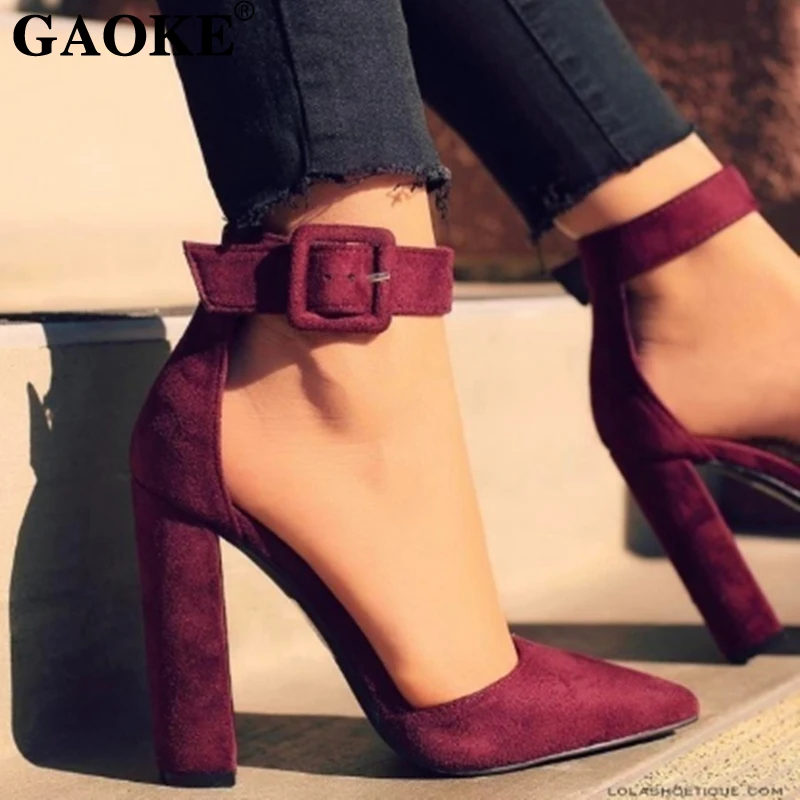 2018 Woman Shoes Ankle Strap Platform Sandals High Heel Pointed Toe Black Pumps Summer Lady Footwear | Обувь