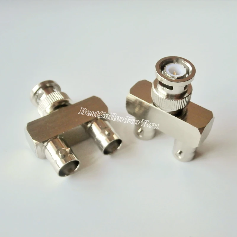 1 шт. штекер BNC на два гнезда тройной Y Коаксиальный RF адаптер 3 сторонний|plug adapter