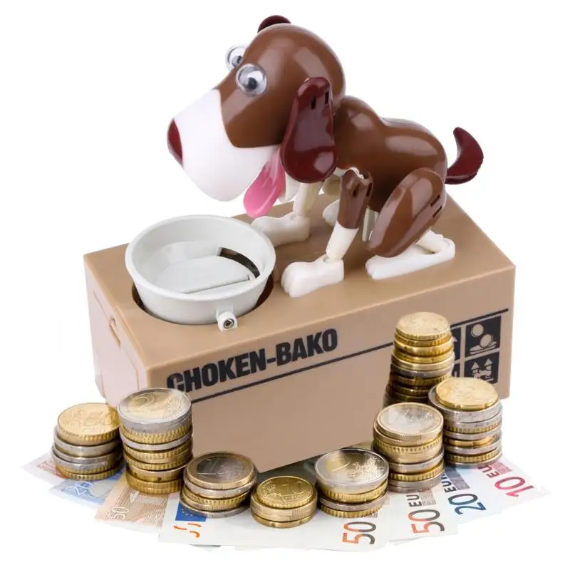 Cartoon Robotic Dog Money Bank Automatic Stole Coin Piggy Bank Banco Money Box Money Saving Banks Kids Gift Christmas