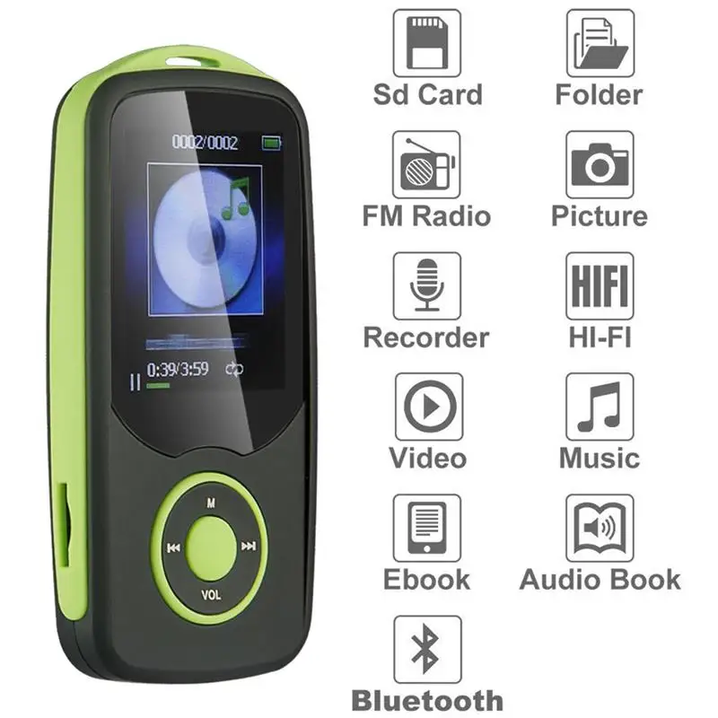 Ruidu X06 Bluetooth 4 0 MP3 плеер 16 Гб спортивный с 1 8 дюймовым цветным меню экран Высокое