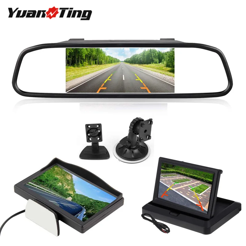 

YuanTing LCD Car TFT Display Desktop / Foldable / Mirror Monitor 5'' Video PAL/NTSC Auto Parking for Rearview Backup Camera