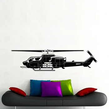

Free Shipping Military Helicopter Wall Sticker For Living Room Background Art Decor Vinyl Adhesive Wall Decal Y-625