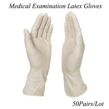 50 пар рабочие перчатки мужские резиновые одноразовые Порошковые стерильные медицинские зубные пищевые латексные защитные перчатки
