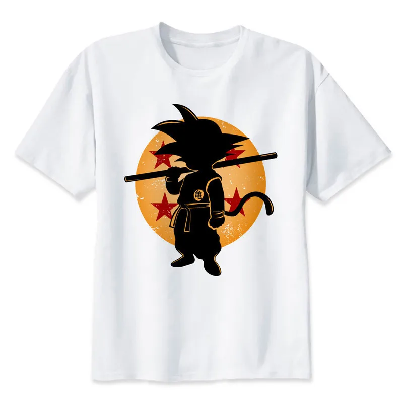 

2018 Japan Anime Popular Dragon Ball Z Tops Funny Cartoon Tshirt Super Saiyan Custom Print Tshirt Son Goku Fashion Tees