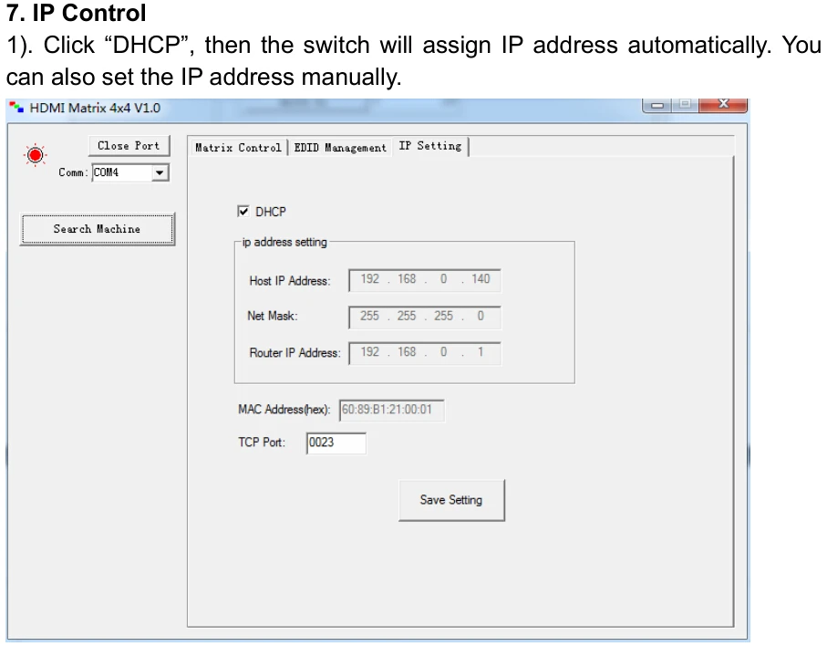 7. IP Control 4K HDBaseT 4x4 Matrix HDCP 2.2 compliant