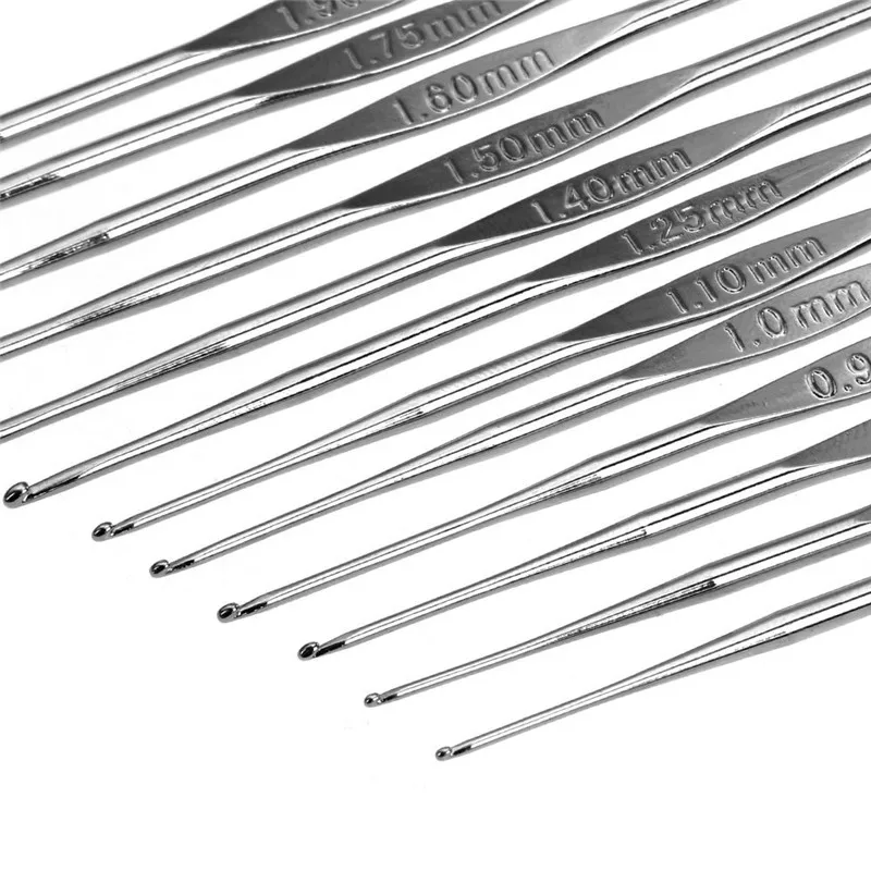 Looen 12pcsset Small Size Crochet Hooks Set Mix Sizes 0.6-1.9mm Knitting Needles For Yarn Weave Tools Lace Crochet Needles Set (1)
