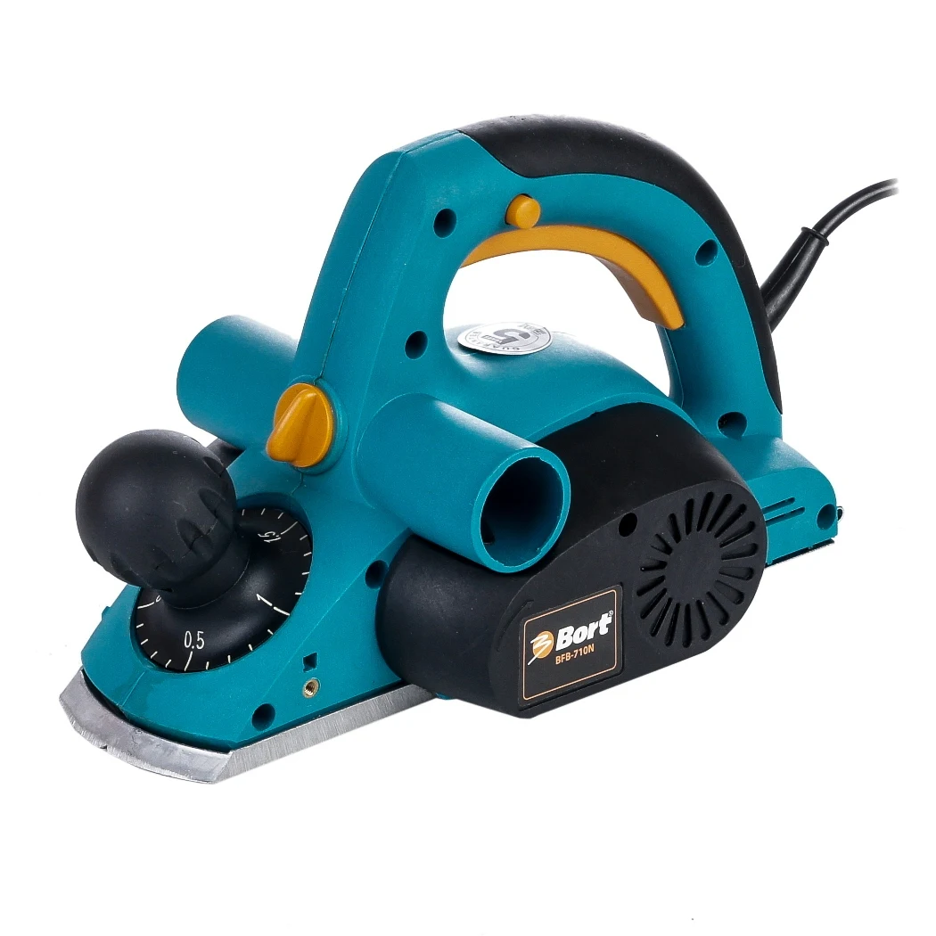 Рубанок электрический Bort BFB-710N (Мощность 650 Вт, ширина обработки 82 мм,компактная эргономичная модель)