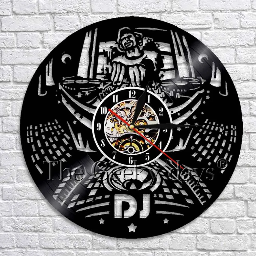 DJ Vinyl Clock Record Wall Clock DJ Gift Vinyl Wall Decor Handmade Gift