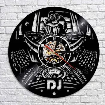 

DJ Vinyl Clock Record Wall Clock DJ Gift Vinyl Wall Decor Handmade Gift for Music Lover Disco Wall Art Decorative Clocks