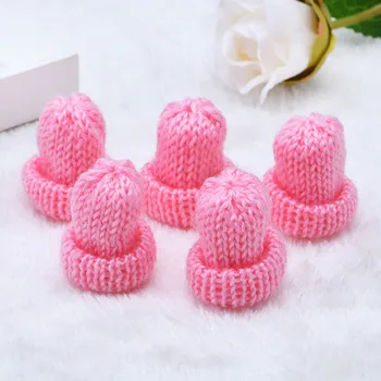 

20pcs/lot Winter Knit Hat Earring Pendant Jewelry Findings Components Doll Keyrings Multi-use Small Crochet Cap Accessories