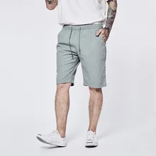 Летние шорты мужские в китайском стиле хлопчатобумажная ткань, мешок со шнурком длиной до колена брюки новые свободные повседневные модные короткие спортивные брюки A5286