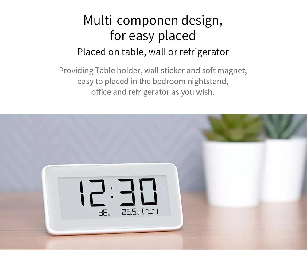Домашние настольные часы, умные электронные часы, высокоточный термометр, гигрометр, монитор температуры и влажности