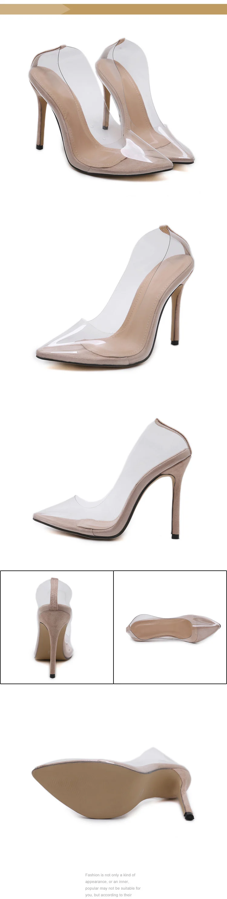 Aneikeh/Новые Демисезонные женские туфли на высоком каблуке пикантные вечерние туфли-лодочки с острым носком из полиуретановый Прозрачный кожи Модная модельная обувь