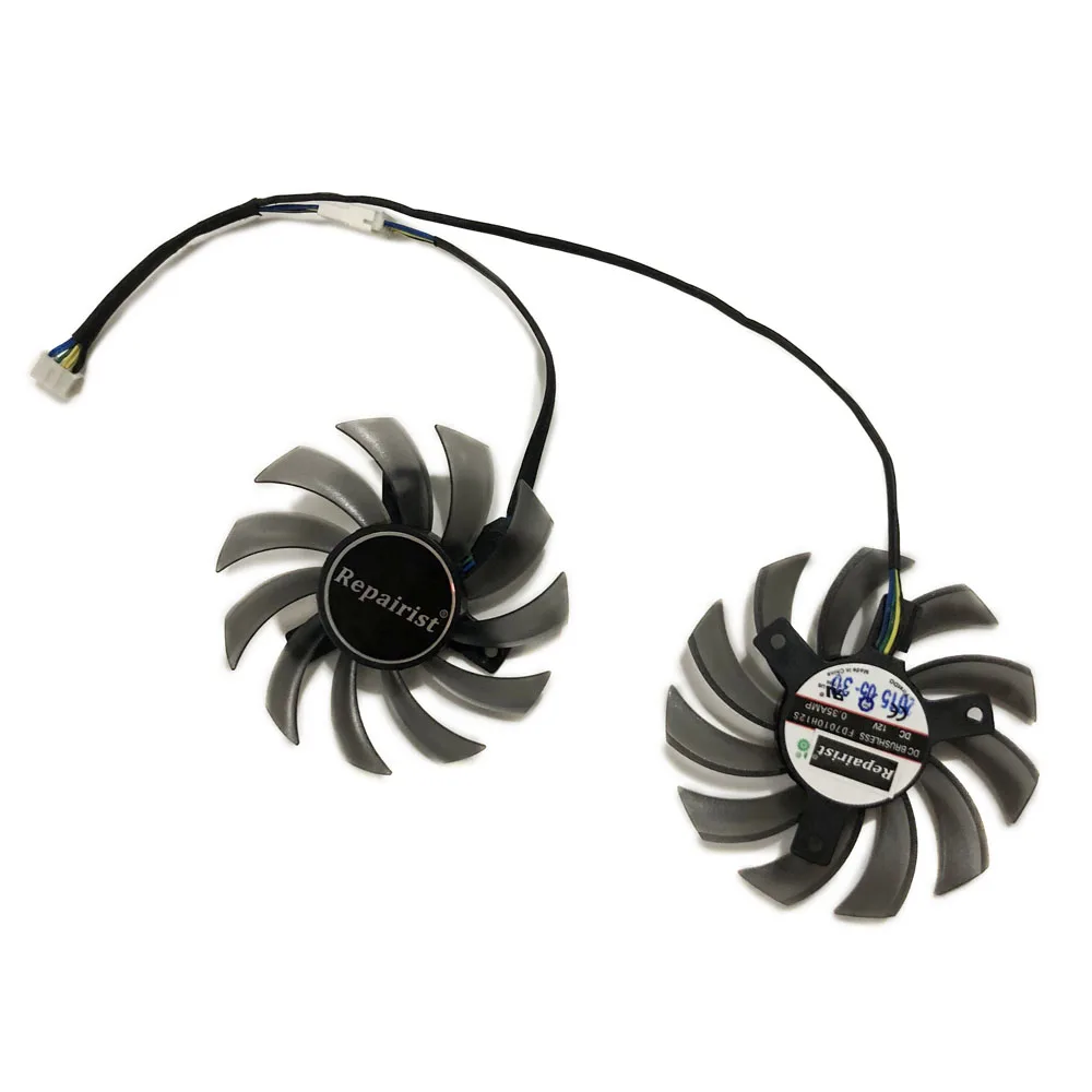 2 шт./лот 75 мм GTX 760 GPU VGA кулер RX 560 видеокарта вентилятор для ASUS GTX760 DC2OC 2GD5 видеокарты