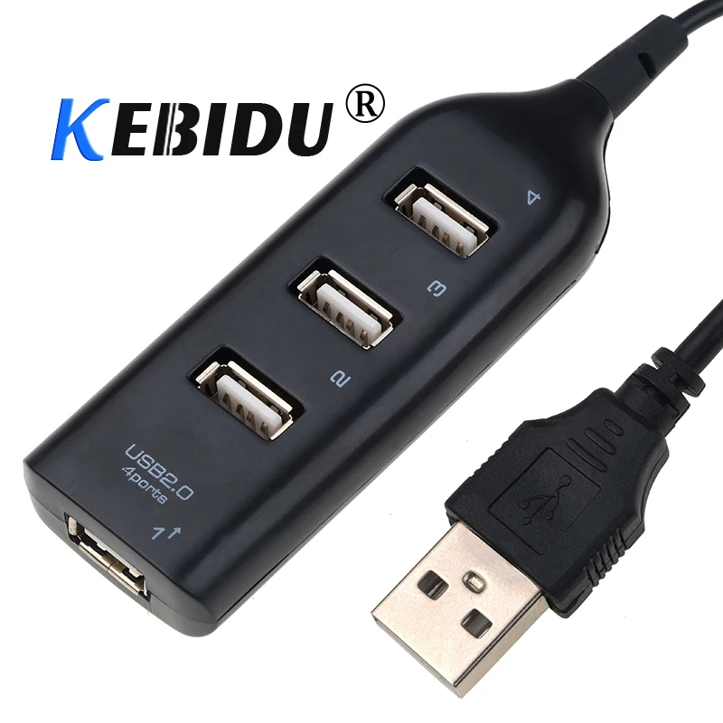 

kebidu USB 2.0 High Speed 4 Port Splitter Hub Adapter For PC Laptop Computer Notebook For Windows Vista XP 2000 98 FE06