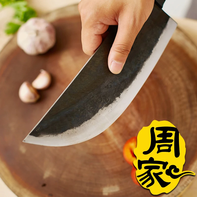 Free Shipping ZHOU Forged Chef Cleaver Handmade Professional Boning Knife Split Meat Butcher Knife Eviscerate Bone Kitchen Knife