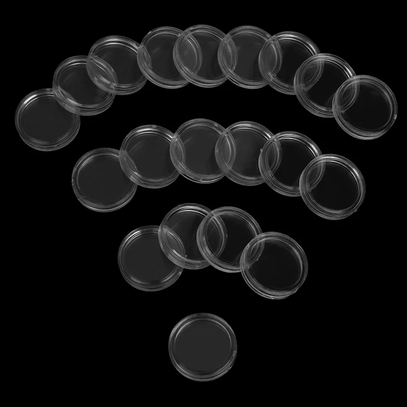 20 шт./лот, прозрачный пластиковый держатель для монет, коробка для сбора монет, чехол для монет, капсулы для хранения, защитные коробки, контейнер 18 мм