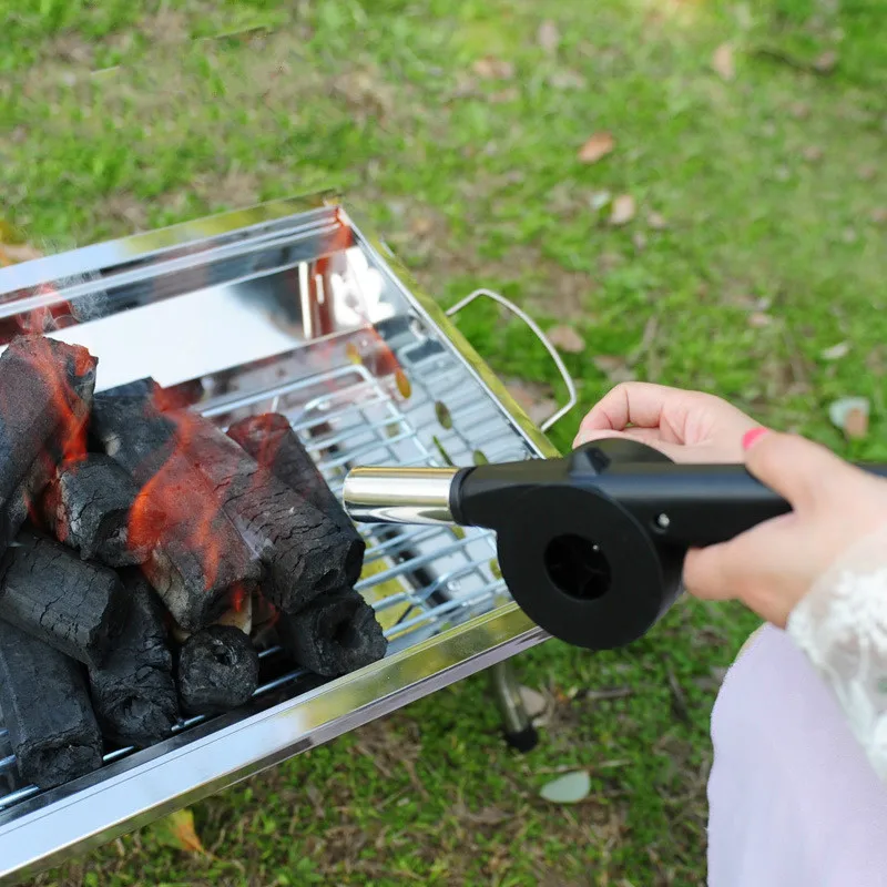 

Outdoor Air Blower Barbecue Tool Hand Press Manual Blower Portable BBQ Fan for Outdoor Camping manual Air Blower