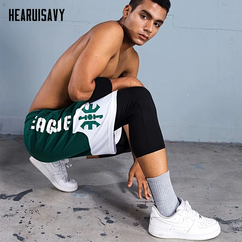 Hearuisavy 2018 جديد النسيج المارة وانغ شورت كرة السلة القصير الرجال تشغيل اللياقة البدنية سستة جيب التدريب السراويل الرياضية Hearuisavy 2018 جديد النسيج المارة وانغ شورت كرة السلة القصير الرجال تشغيل اللياقة البدنية سستة جيب التدريب السراويل الرياضية