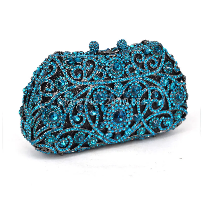 Bolso de mano de lujo con cristales de Aguamarina para mujer, cartera de mano con cristales de aguamarina, hecho a mano, para fiesta de noche, para baile de graduación, 093 -
