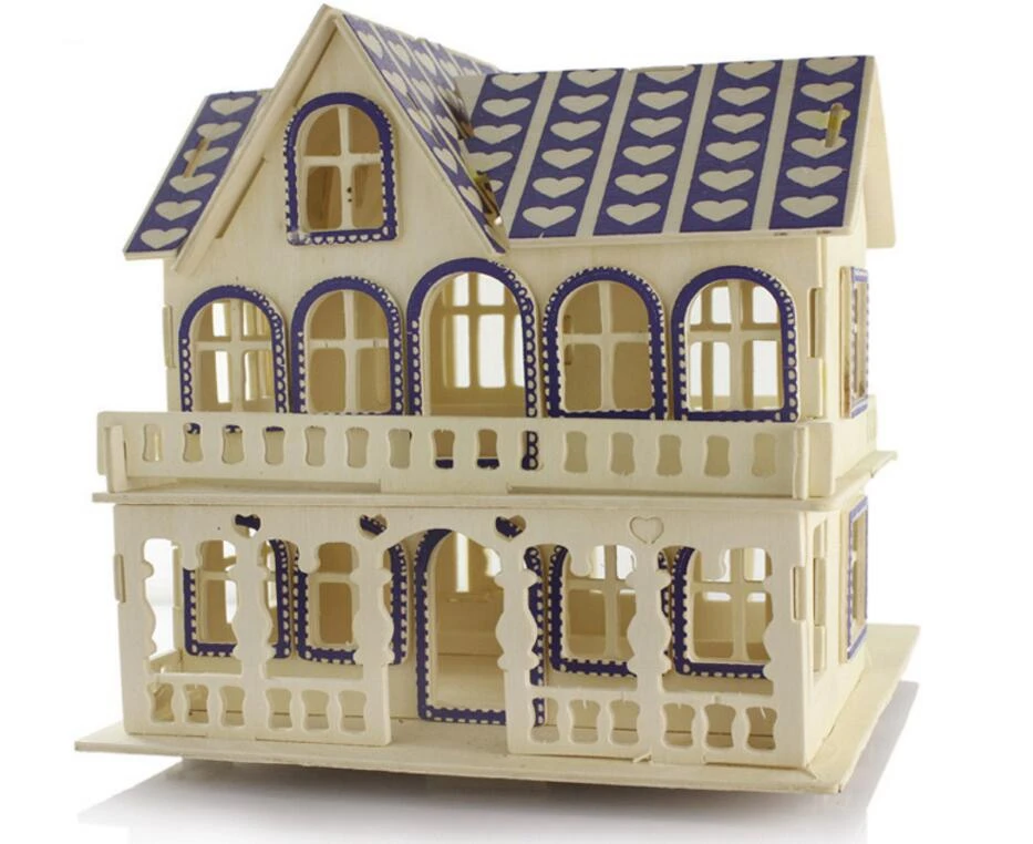 Строительные игрушки деревянный дом Миниатюрная модель 3D DIY деревенская станция дизайн масштабные модели