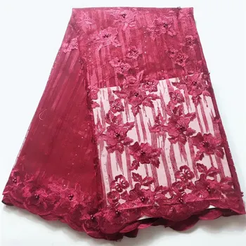 

High quality African lace fabric embroidery french net lace Fashion design swiss voile lace TL1032
